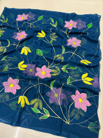 Brush print & flowers ￼