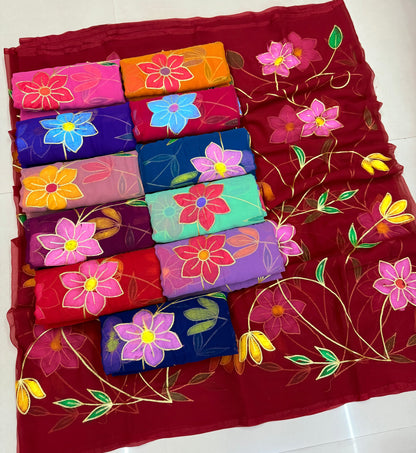 Brush print & flowers ￼