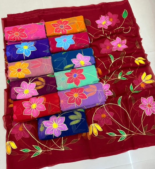 Brush print & flowers ￼