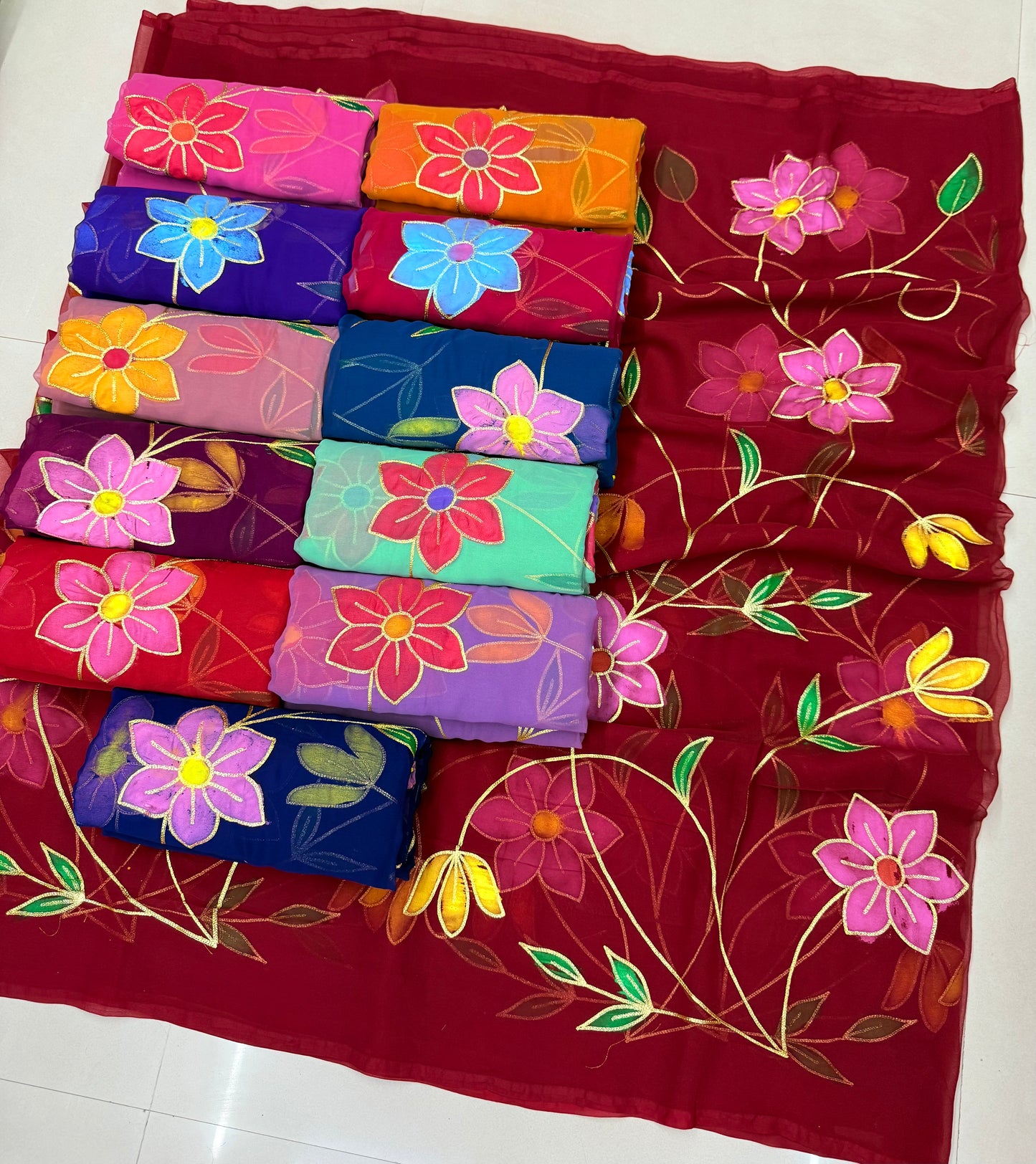 Brush print & flowers ￼