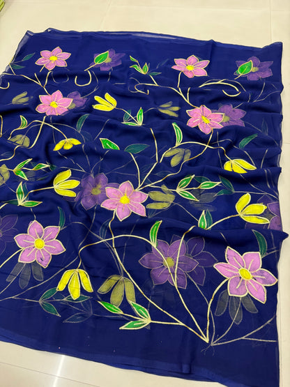 Brush print & flowers ￼