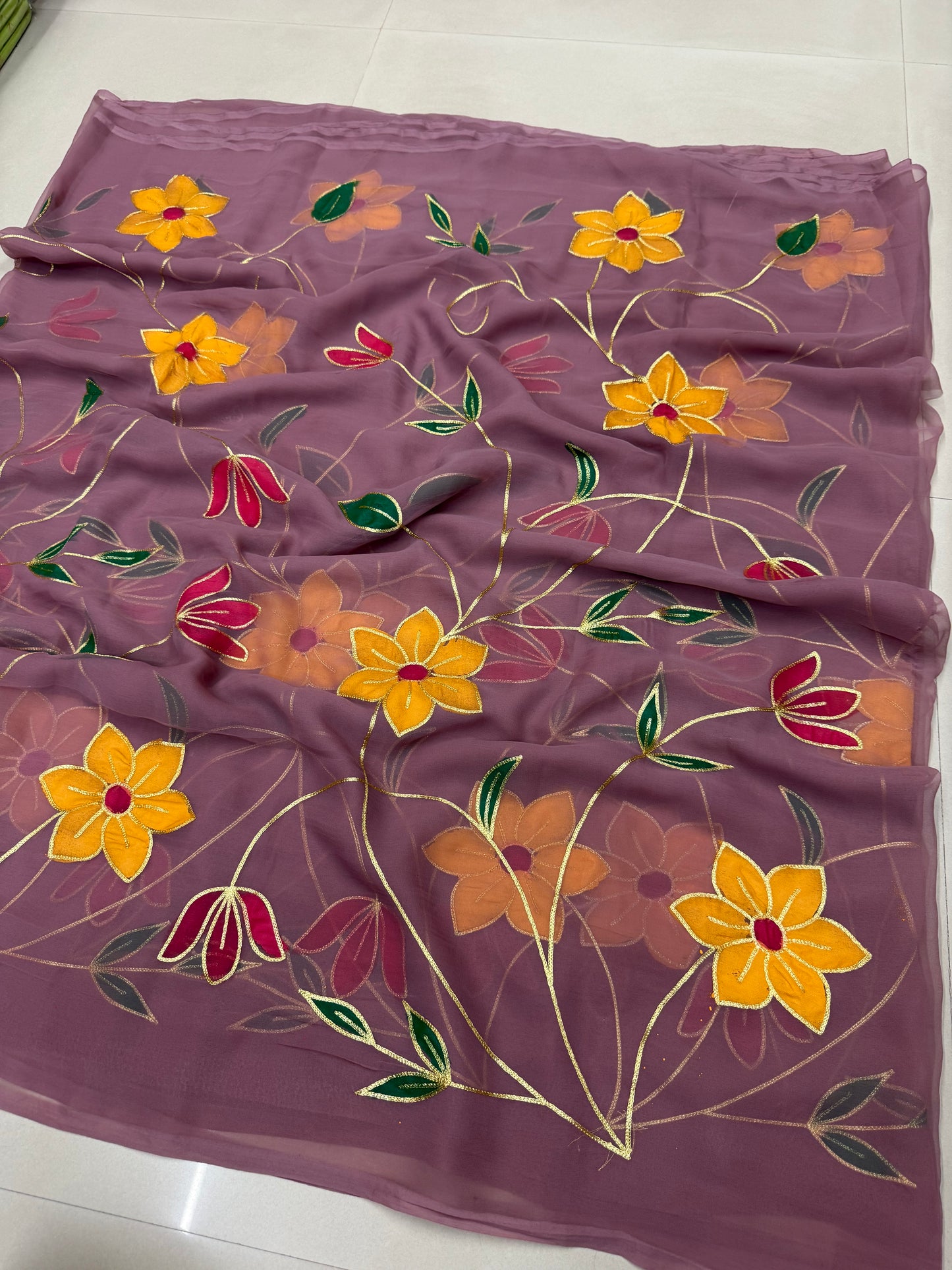 Brush print & flowers ￼