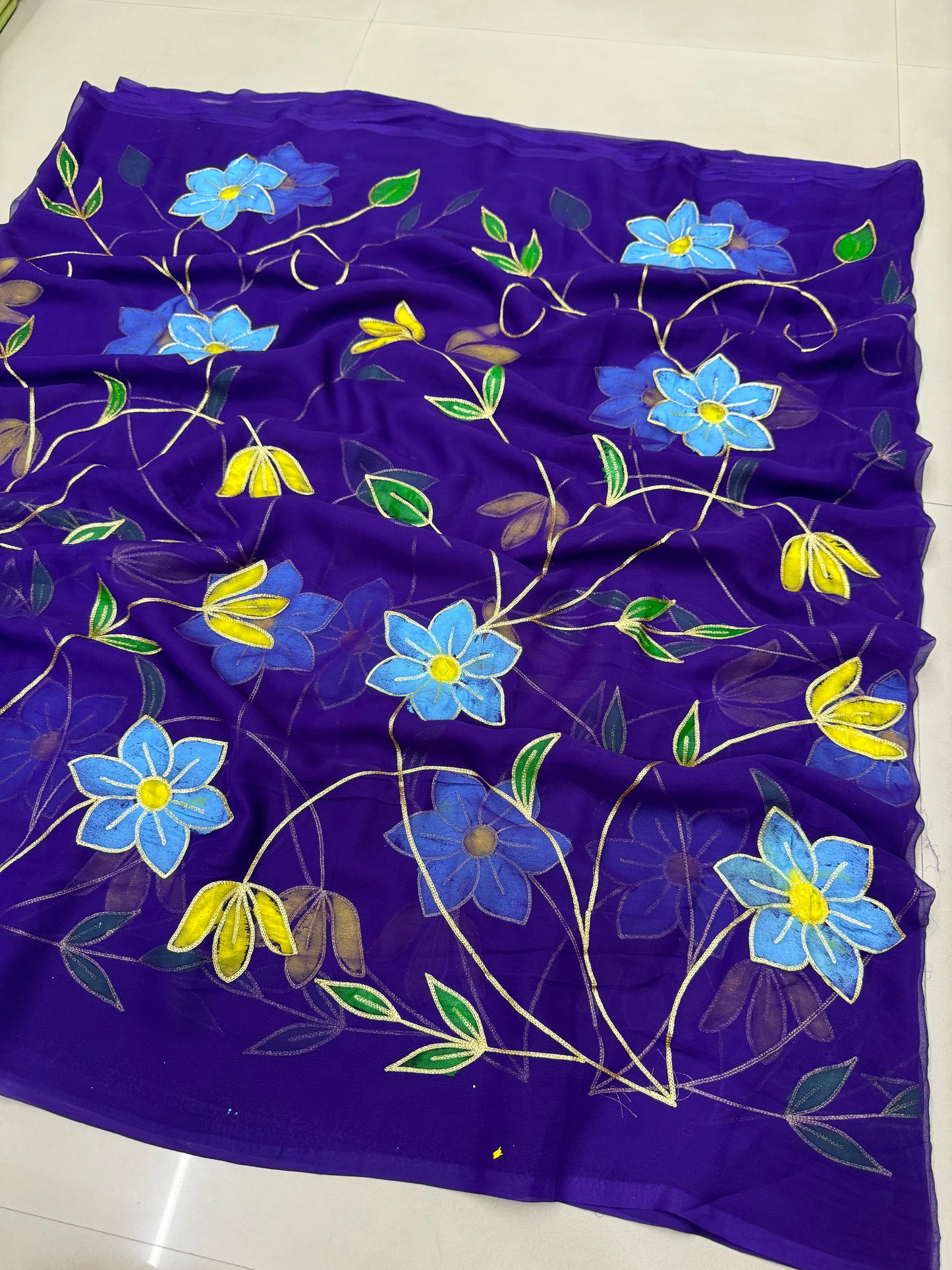 Brush print & flowers ￼