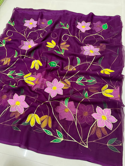 Brush print & flowers ￼