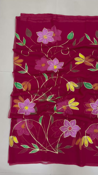 Brush print & flowers ￼